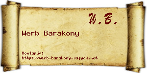 Werb Barakony névjegykártya